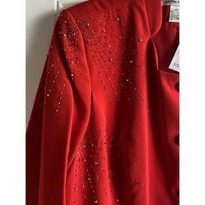 NWT Justin Taylor Jacket/Blazer Red Christmas Party Formal 22W Rhinestones $124